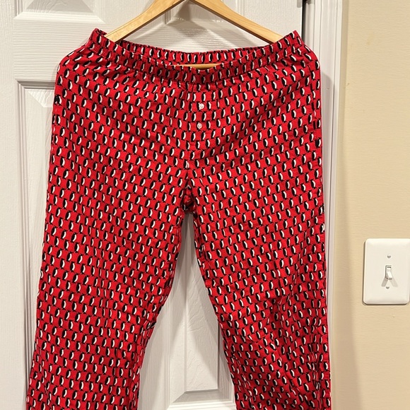 Victorias Secret Dreamer-Soft-Cozy-Warm-Flannel Pajama Top-Red Penguins-small - Picture 5 of 8